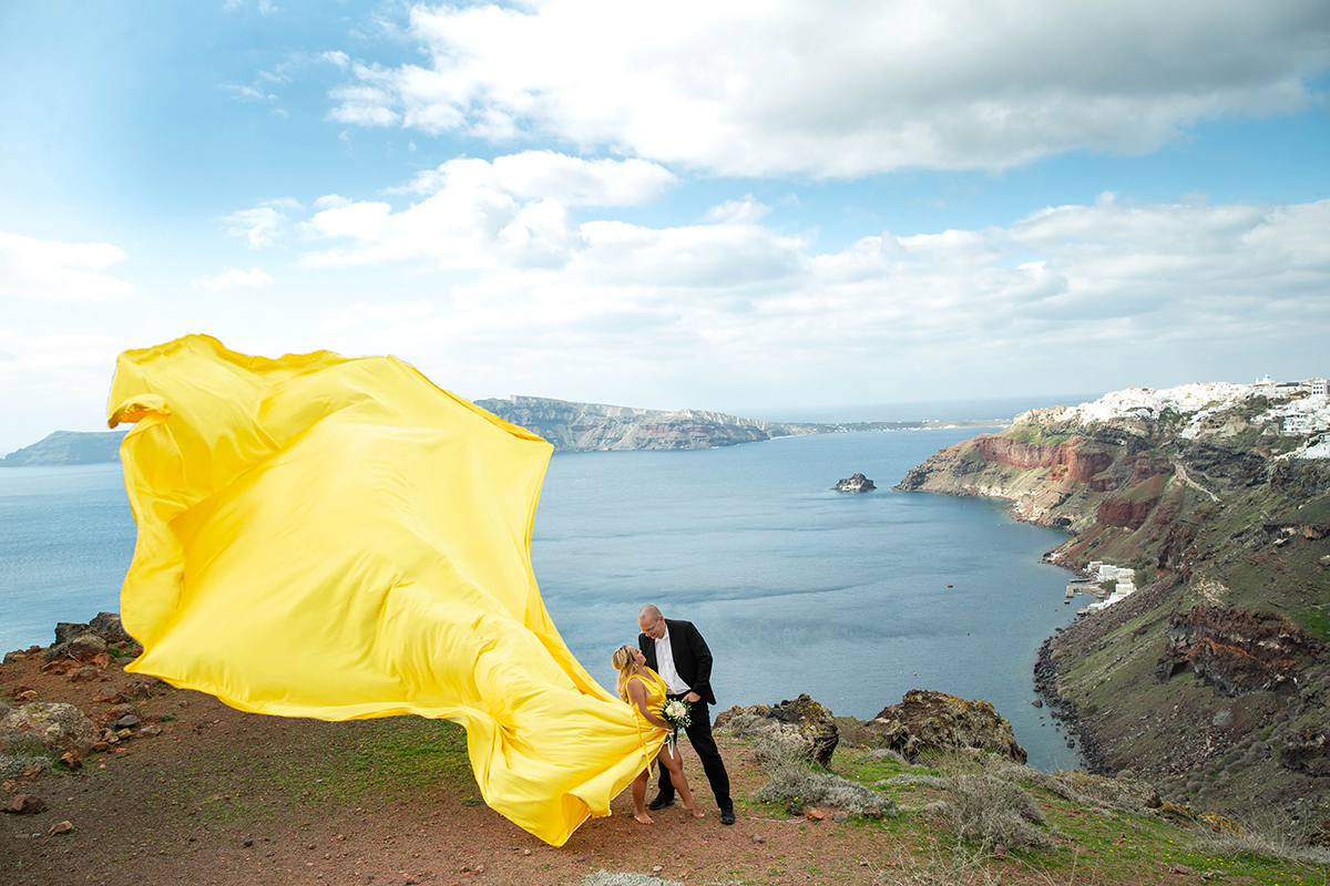 Santorini Flying Dress Photoshoot Packages